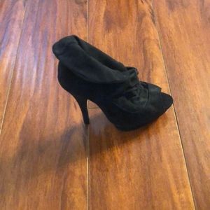 Black open toe booties